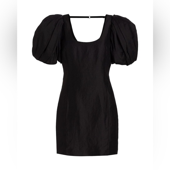 FRAME Black puff sleeve mini dress! Size small NWT - Picture 2 of 2